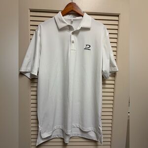 Peter Millar Summer Comfort Polo Shirt L White Doonberg Golf Logo Performance